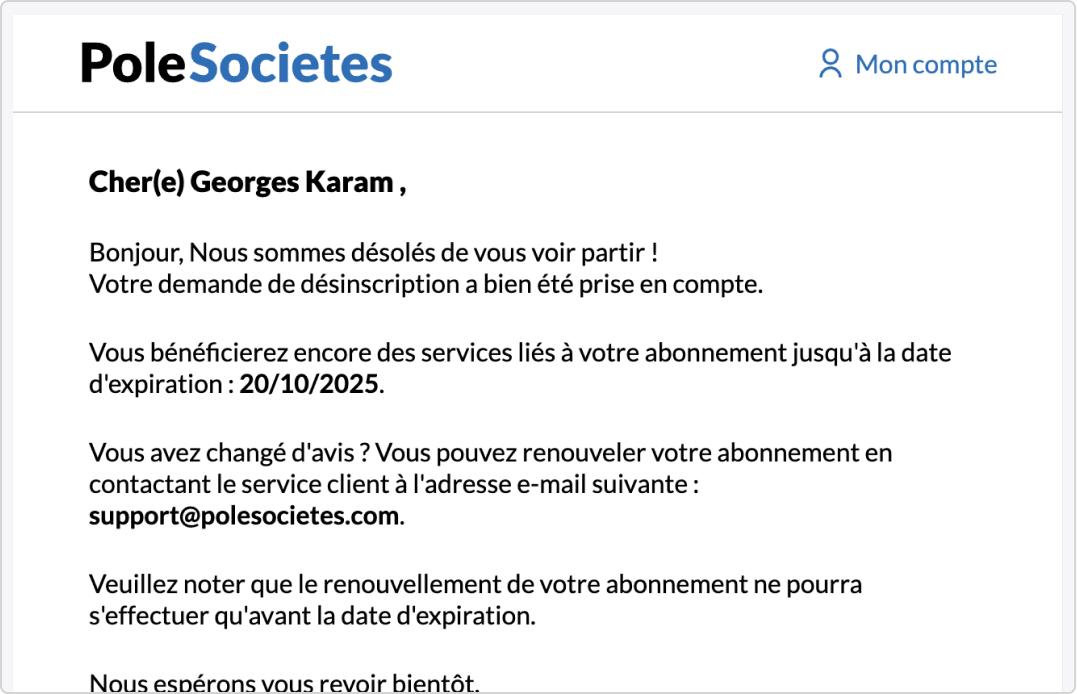 Étape 3 : Confirmer l'Annulation