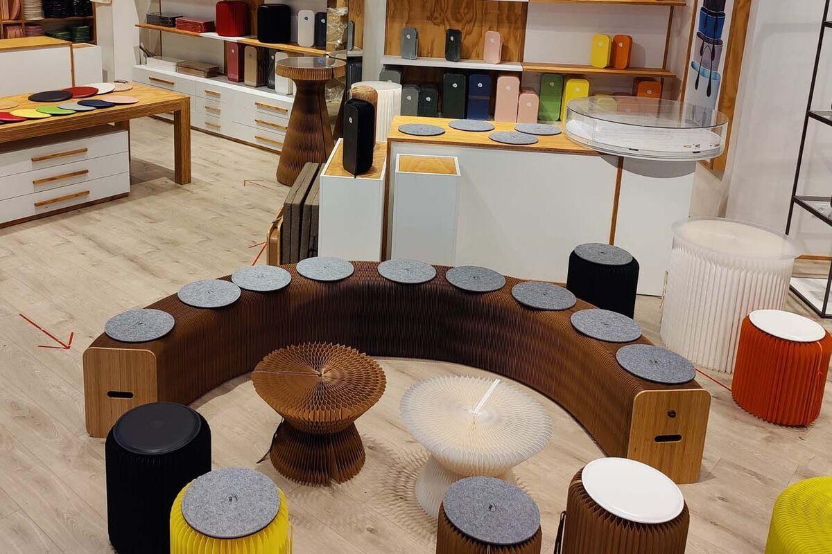 QVEMA : STOOLY, les meubles modulaires en carton